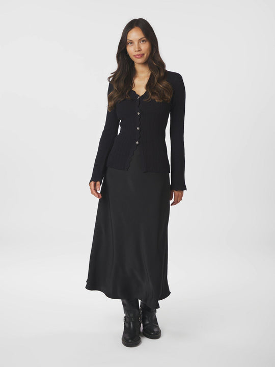 Neo Noir Clara stitch knit blouse dark navy