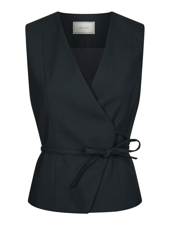 Neo Noir Samara Melange Waistcoat Navy