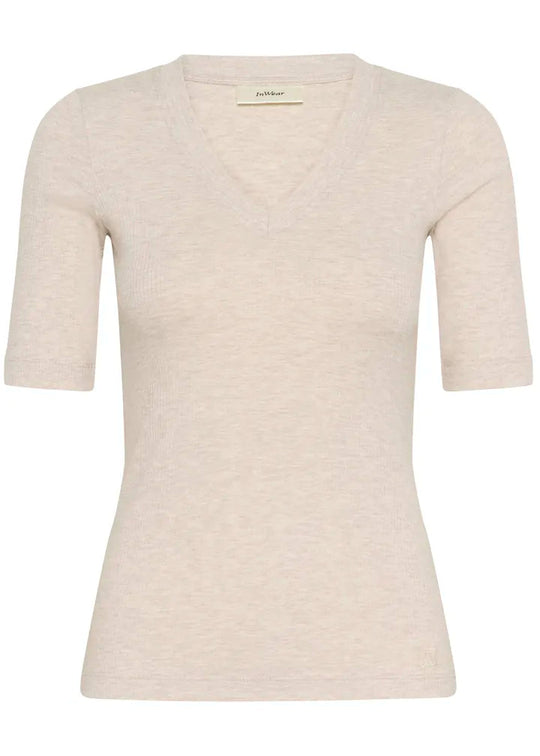 InWear DagnaIW Melange V T-Shirt Ecru