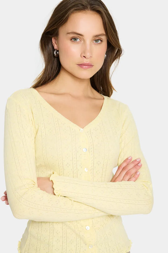 Saint Tropez GruSZ Cardigan Pale Banana yellow