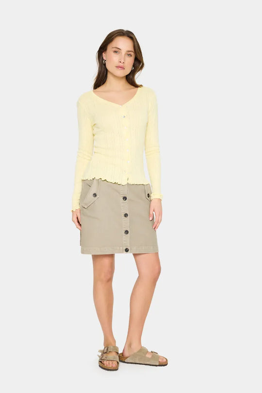 Saint Tropez GruSZ Cardigan Pale Banana yellow