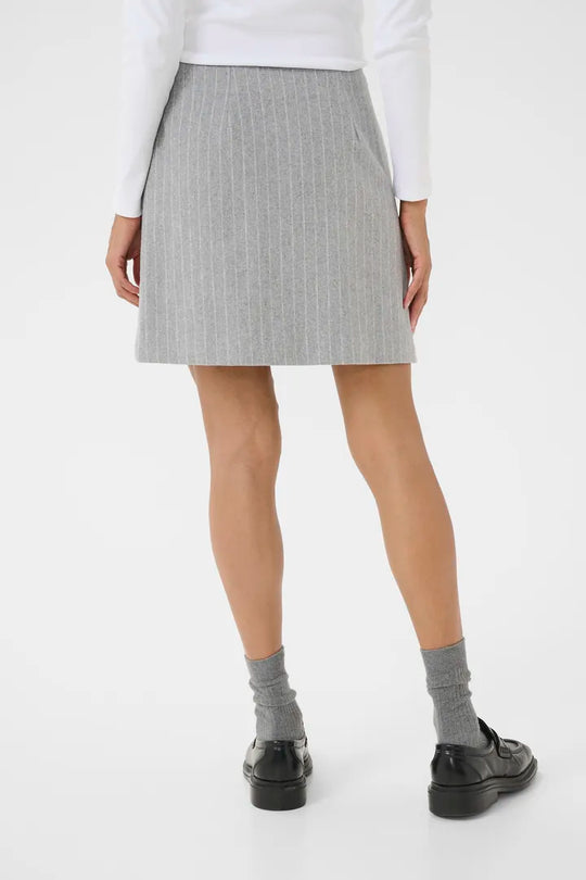 Part Two SissaPW Skirt Medium Grey Pinstripe