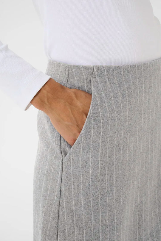 Part Two SissaPW Skirt Medium Grey Pinstripe