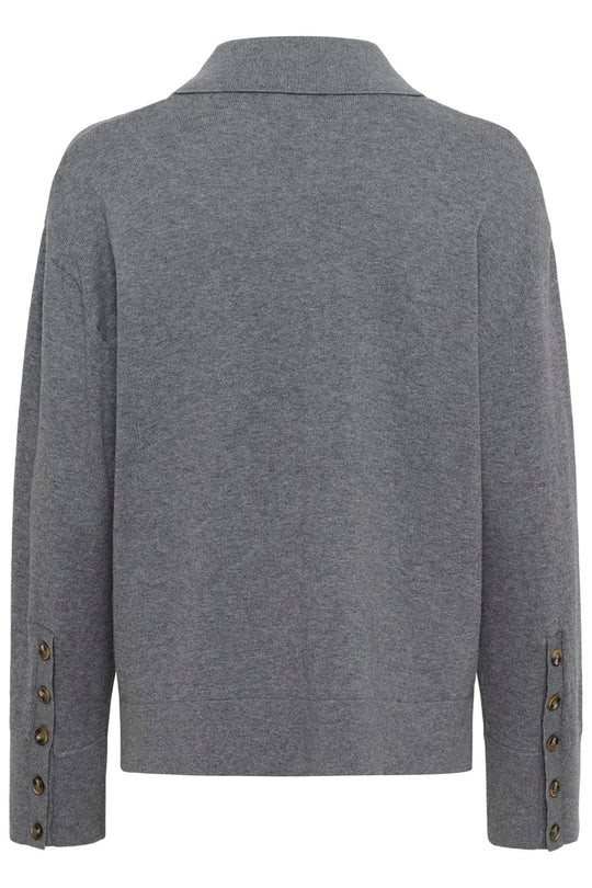 Soaked SLSanja Polo Pullover Grey Melange