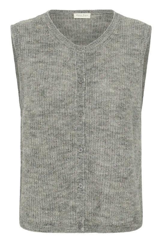 Part Two PimiraPW Waistcoat Medium Grey Melang