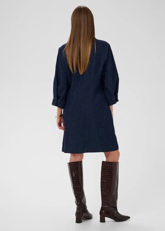 Soaked SLChaman Short Dress Dark Blue Denim
