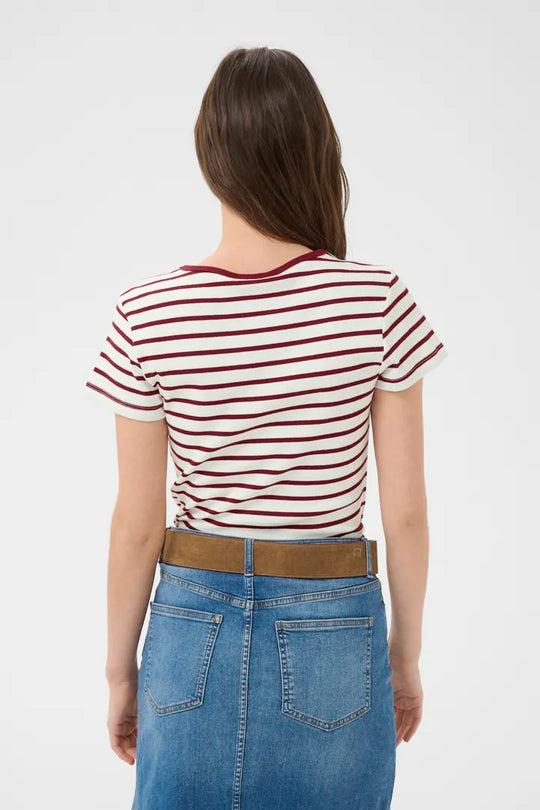 Part Two RochellePW Tshirt Burnt Russet Stripe