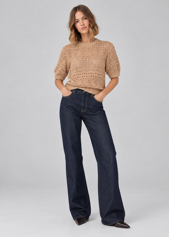 Noella Livia Knit Top T-Shirts Oyster Melange