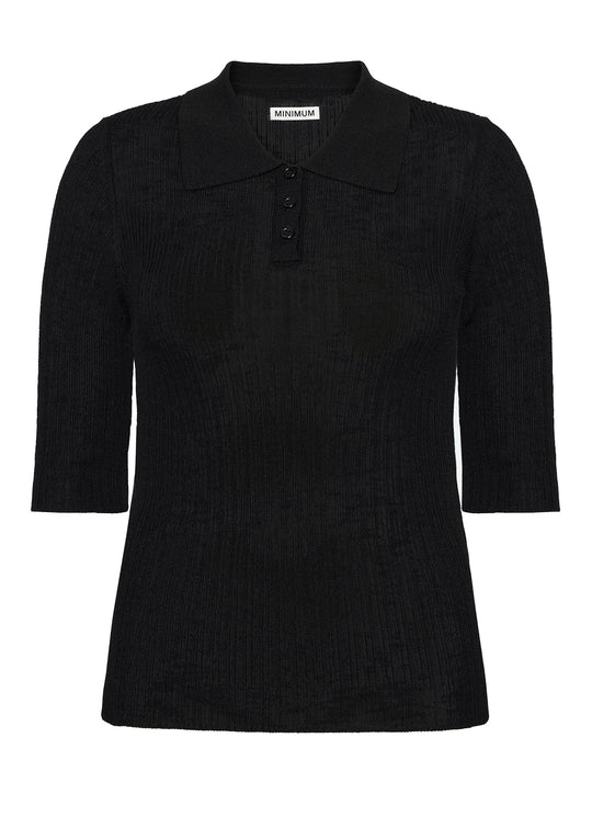 Minimum Zoe polo knit Black