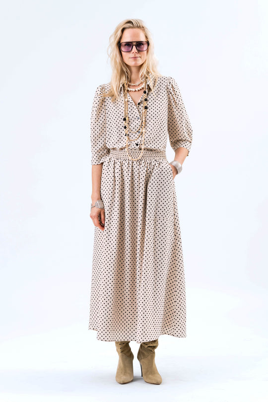 Lollys Laundry AkaneLL Maxi Skirt Creme dot