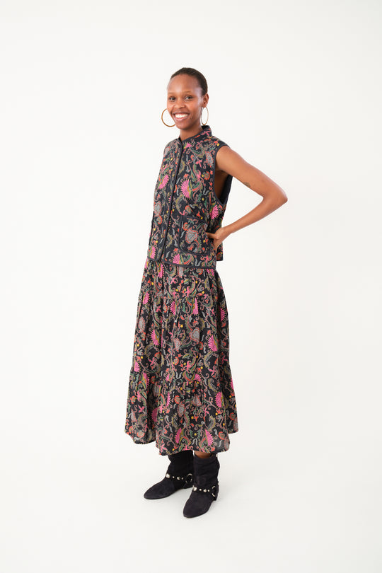 Lollys Laundry CairoLL Quilted Vest 74 Flower Print (sort)