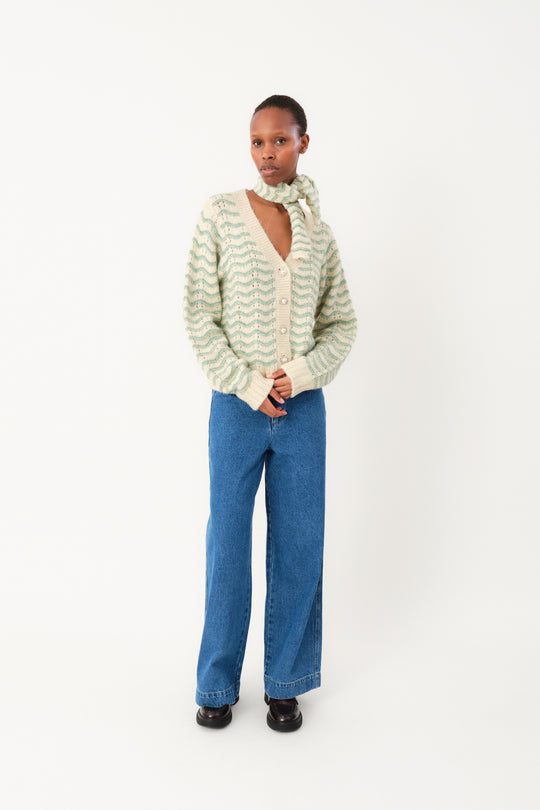 Lollys Laundry LanoLL Cardigan Knit LS 49 Dusty Green