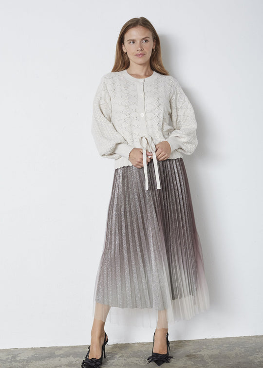 Co’Couture Rowcc Pointelle Tie Cardigan Ivory