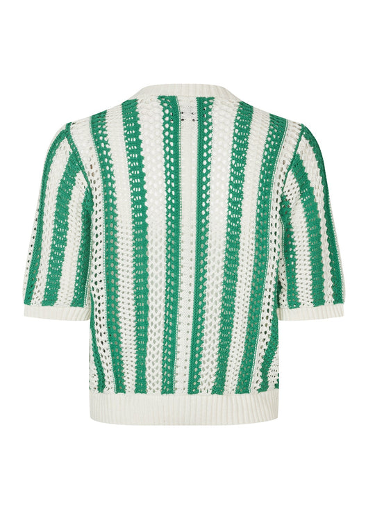 Lollys Laundry SivaLL Knit Cardigan SS off-white green