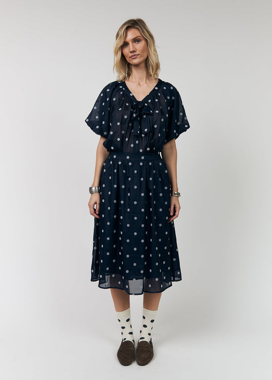 Lollys Laundry EllaLL Midi Skirt 23 Dark Blue