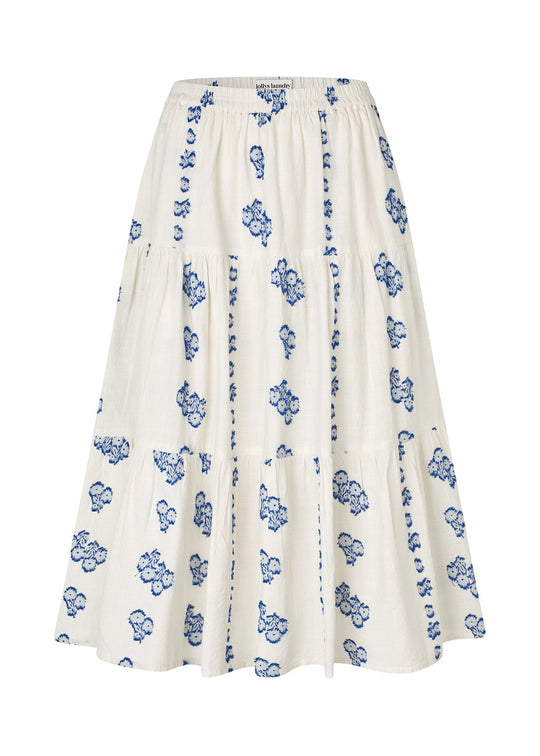 Lollys Laundry MorningLL Midi Skirt 02 Creme blue
