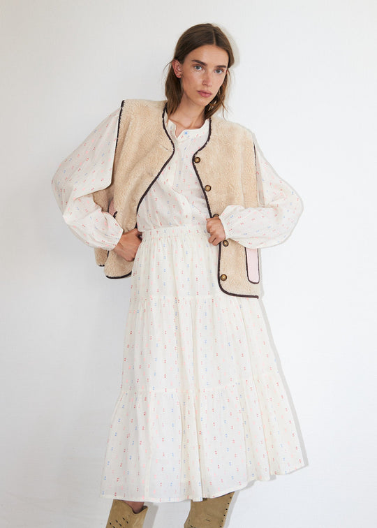 Lollys Laundry MorningLL Midi Skirt 02 Creme multi