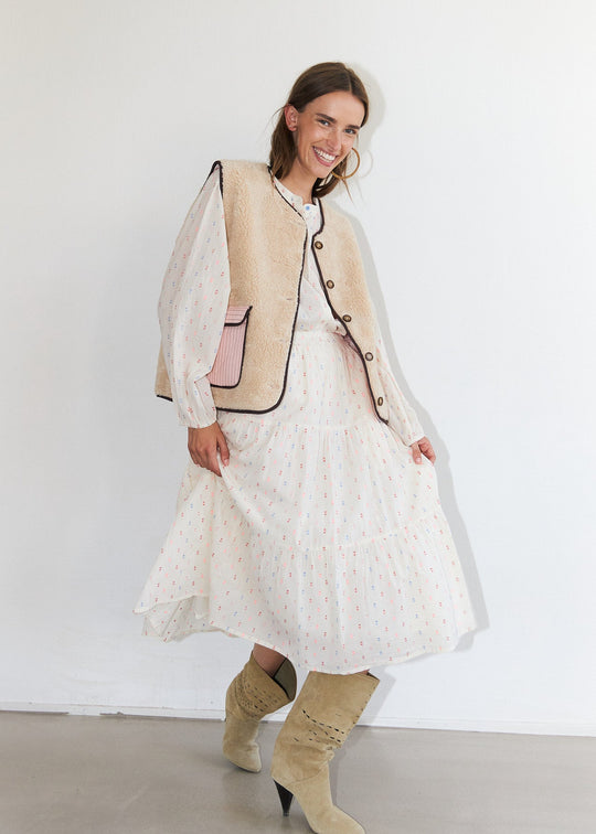 Lollys Laundry MorningLL Midi Skirt 02 Creme multi