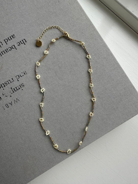 Sui ava daisy halskjede miyuki champagne