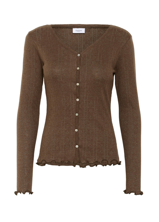 Saint Tropez GruSZ Cardigan Fondue Fudge Melange