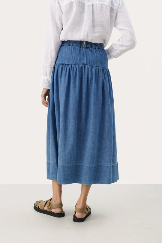 Part Two NelliaPW Skirt Medium Blue Denim
