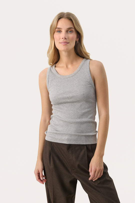 Part Two GreciasPW Top Light Grey Melange