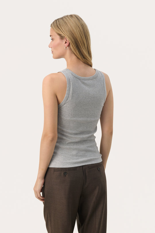 Part Two GreciasPW Top Light Grey Melange