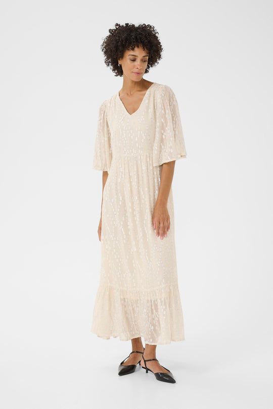 Part Two TerjaPW Dress Beige Silver Metallic