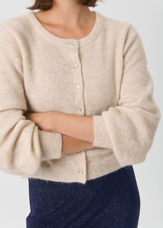 Part Two UljaPW Cardigan French Oak Melange