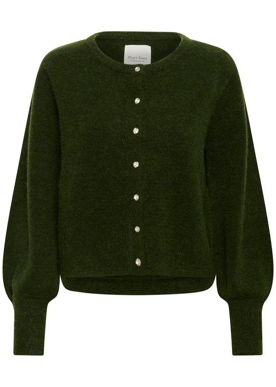 Part Two UljaPW Cardigan Rosin (mørkegrøn)