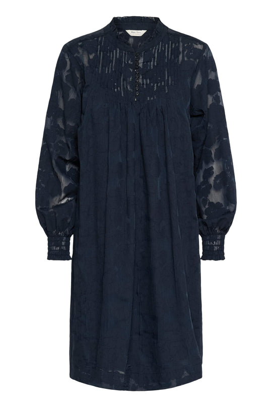 Part Two ZayaPW Dress Dark Navy Blurred Flower