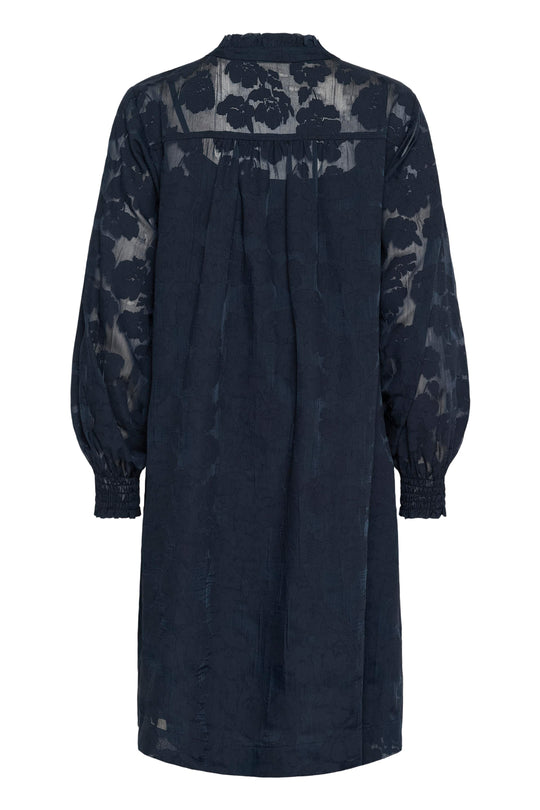 Part Two ZayaPW Dress Dark Navy Blurred Flower