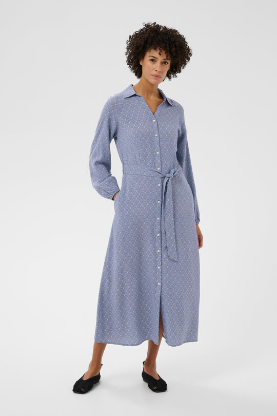 Part Two ArlindaPW Dress Blue Wallpaper Print