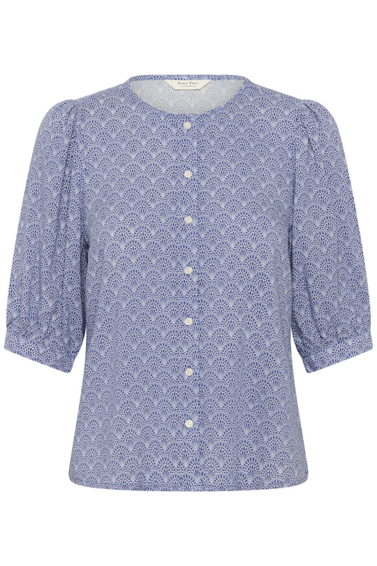 Part Two AzraPW Shirt Blue Wallpaper Print