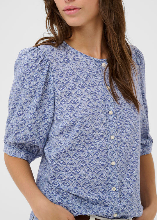 Part Two AzraPW Shirt Blue Wallpaper Print