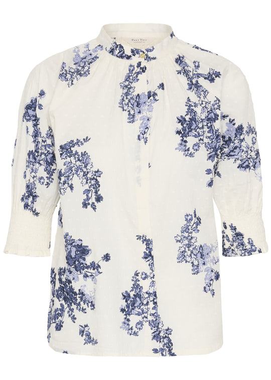 Part Two AlmerasPW Shirt Blue Shadow Flower Print