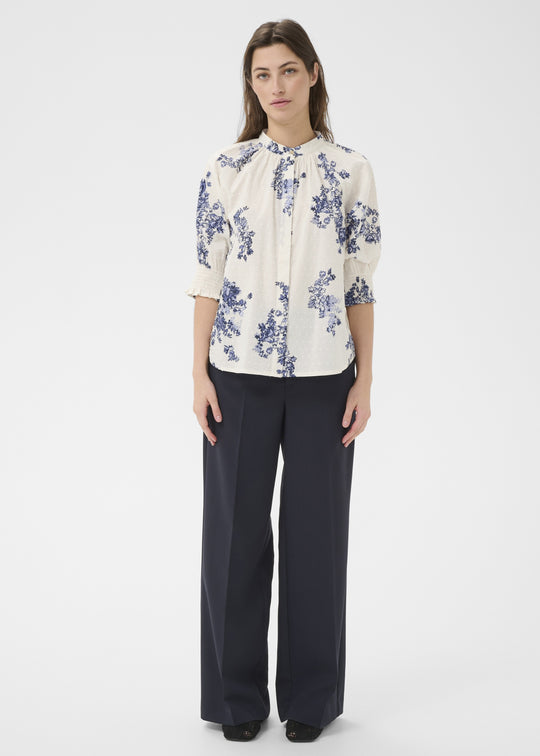 Part Two AlmerasPW Shirt Blue Shadow Flower Print