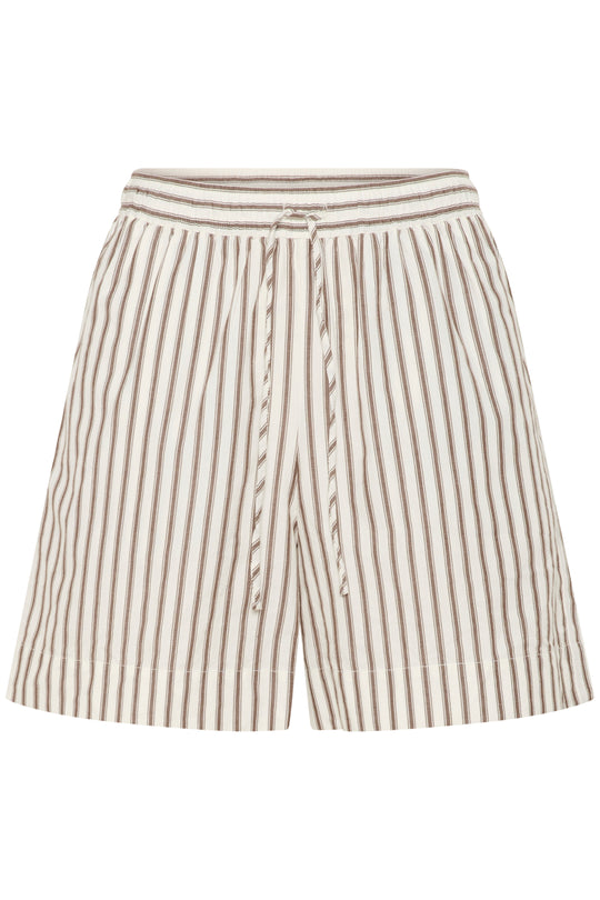 Soaked in Luxury SLMunevo Kaily Shorts Brown and White Stripe