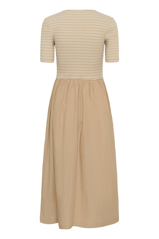 Soaked in Luxury SLSimone Striped Dress SS white pepper