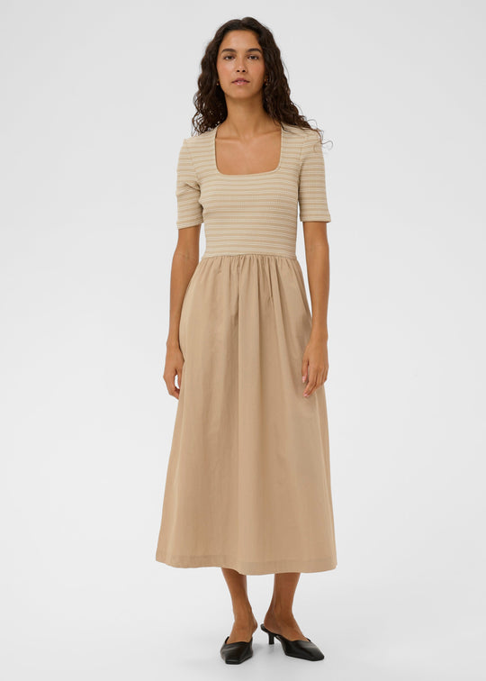 Soaked in Luxury SLSimone Striped Dress SS white pepper