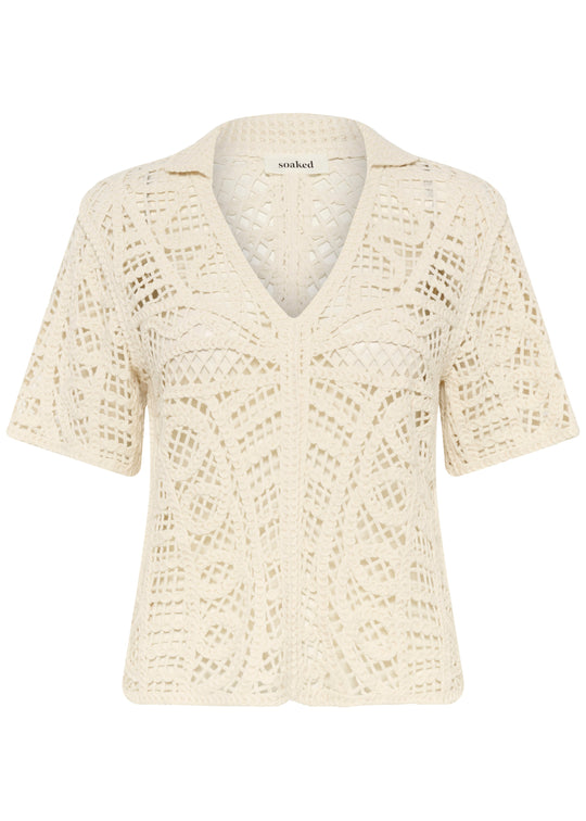 Soaked in Luxury SLAnamy Polo Blouse Turtledove