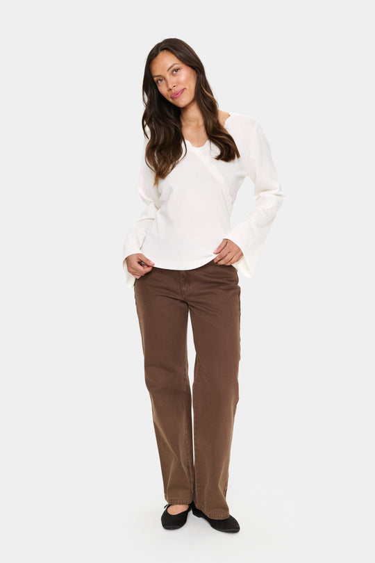 Saint Tropez Madlena Pullover Ice (hvid)