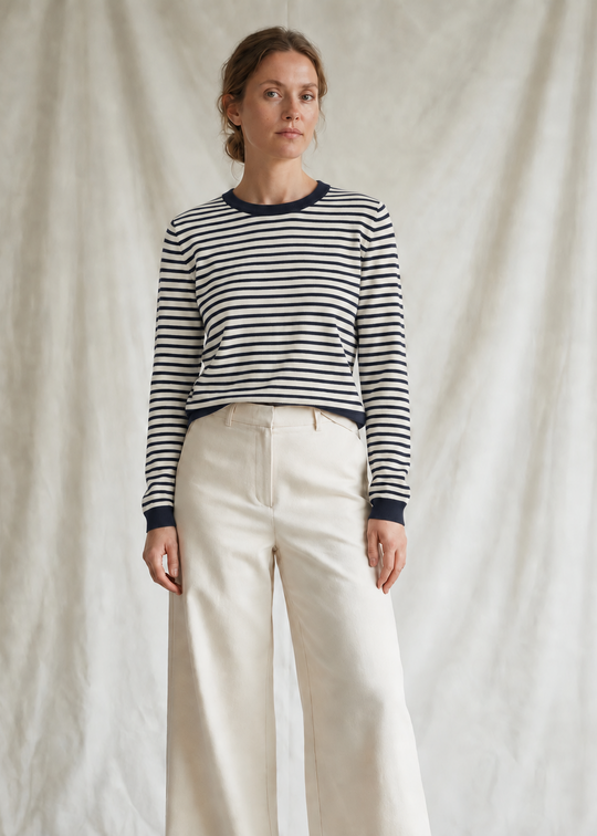 La Rouge Sailor L/s Knit Offwhite/navy Stripe