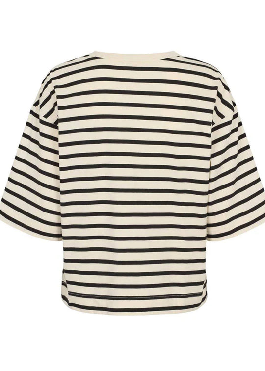 Esmé Studios ESSigne Boxy T-shirt Stripe GOTS White/ Navy Stripe