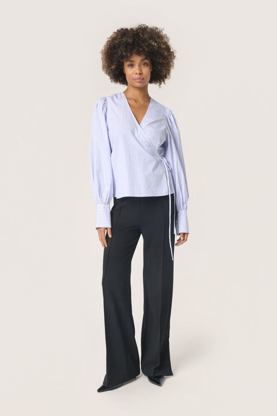 Soaked SLOriana Wrap Blouse White and blue stripes