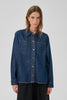 My Essential Wardrobe MWAnn 181 Boxy Shirt Dark Blue Un-Wash