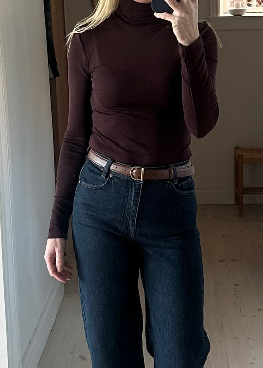 Plissé Copenhagen Christa Belt Dark Cognac