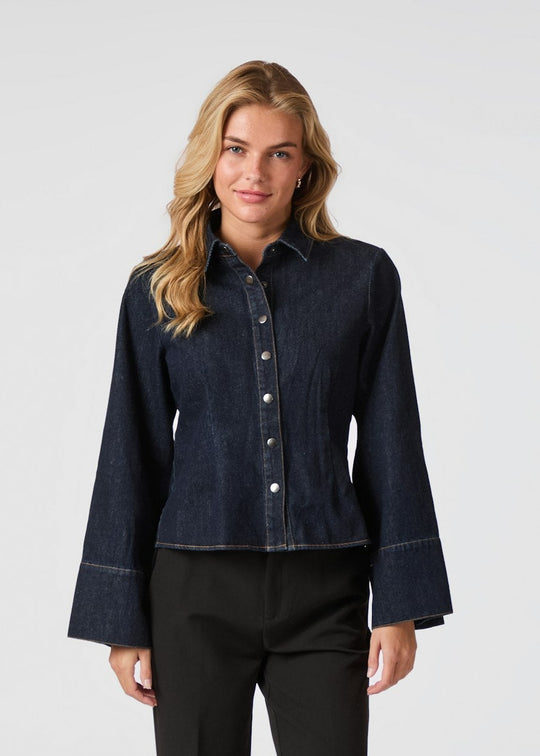 Neo Noir Rosa Denim Shirt Dark Blue