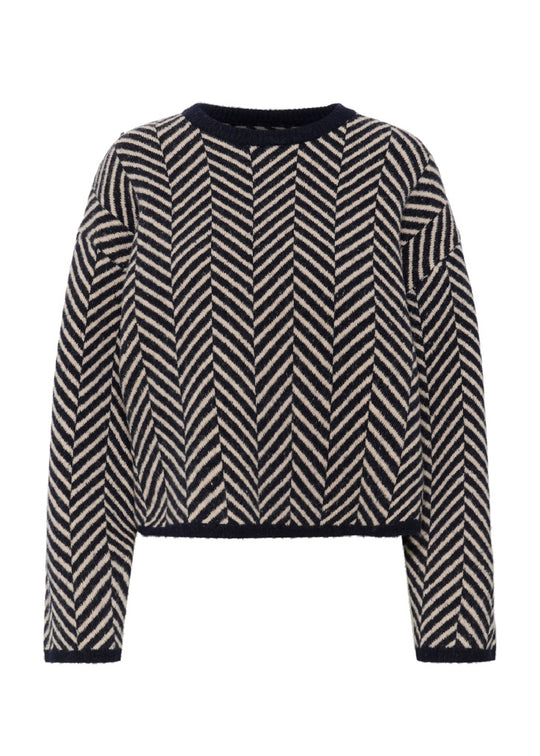 Part Two LeslyPW Pullover Navy Jacquard