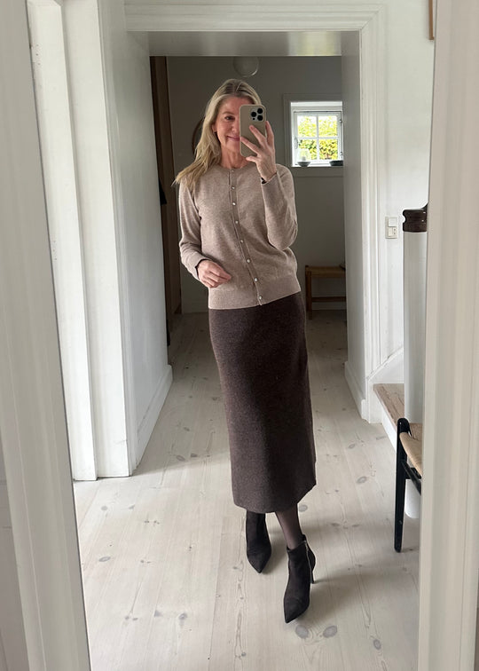 Neo Noir Ashanti Knit Skirt brown melange